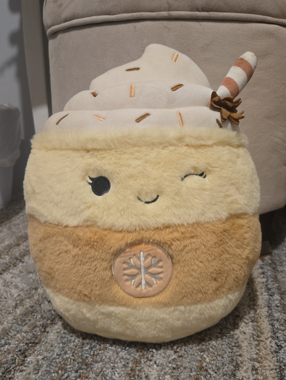 Squishmallows Whipped Drink Plush Pillow - Cream & Tan